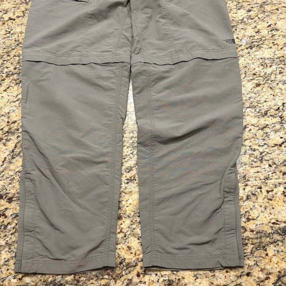 The North Face Mens XL Convertible Hiking Pants Green Zip Off Cargo Pants ws